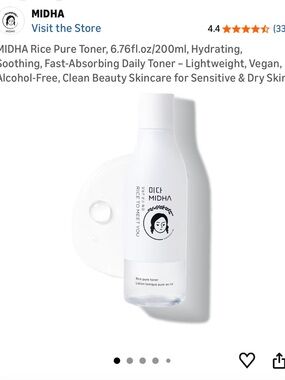 MIDHA Rice Pure Toner – White Hydrating Toner vegan